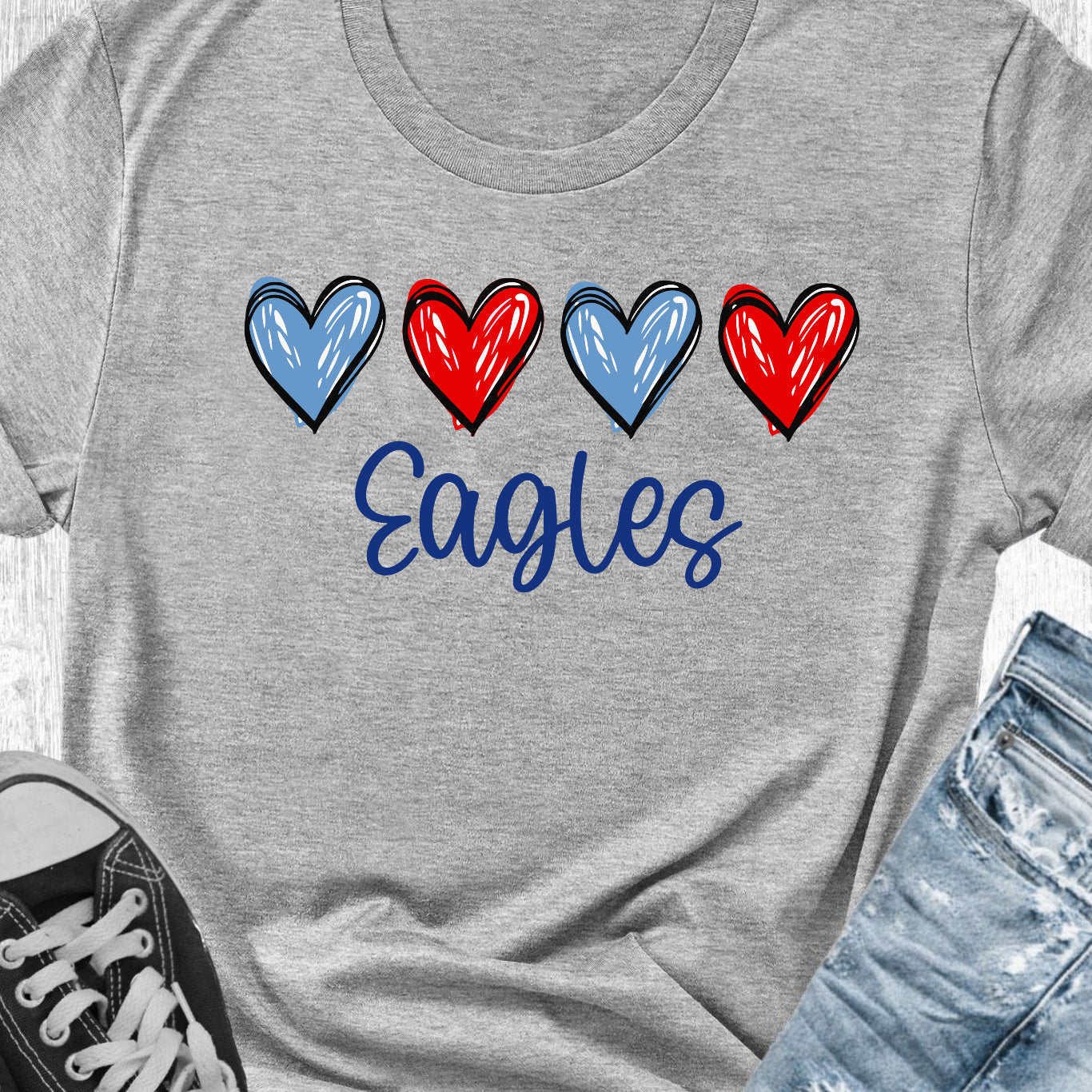 Eagle Scribble Hearts