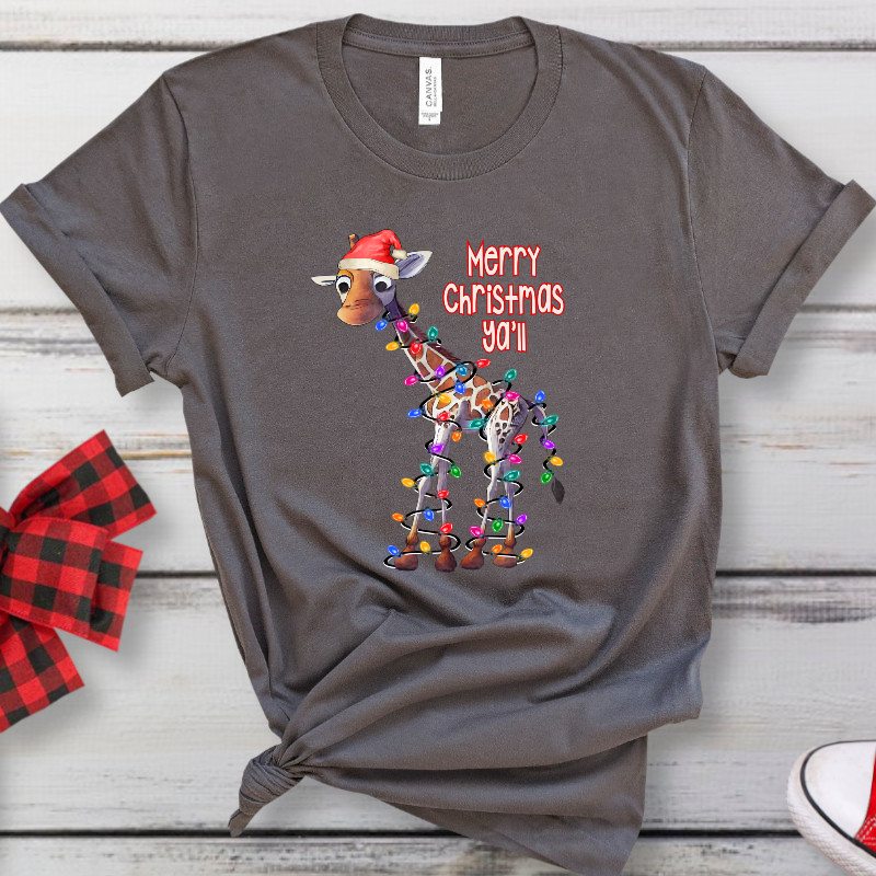 Giraffe Merry Christmas Yall