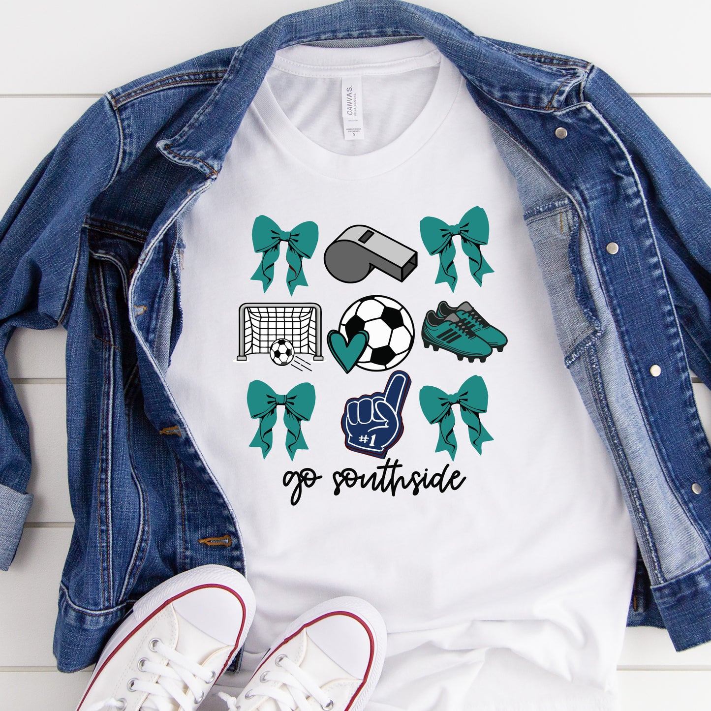 Sharks Soccer Bow Collage