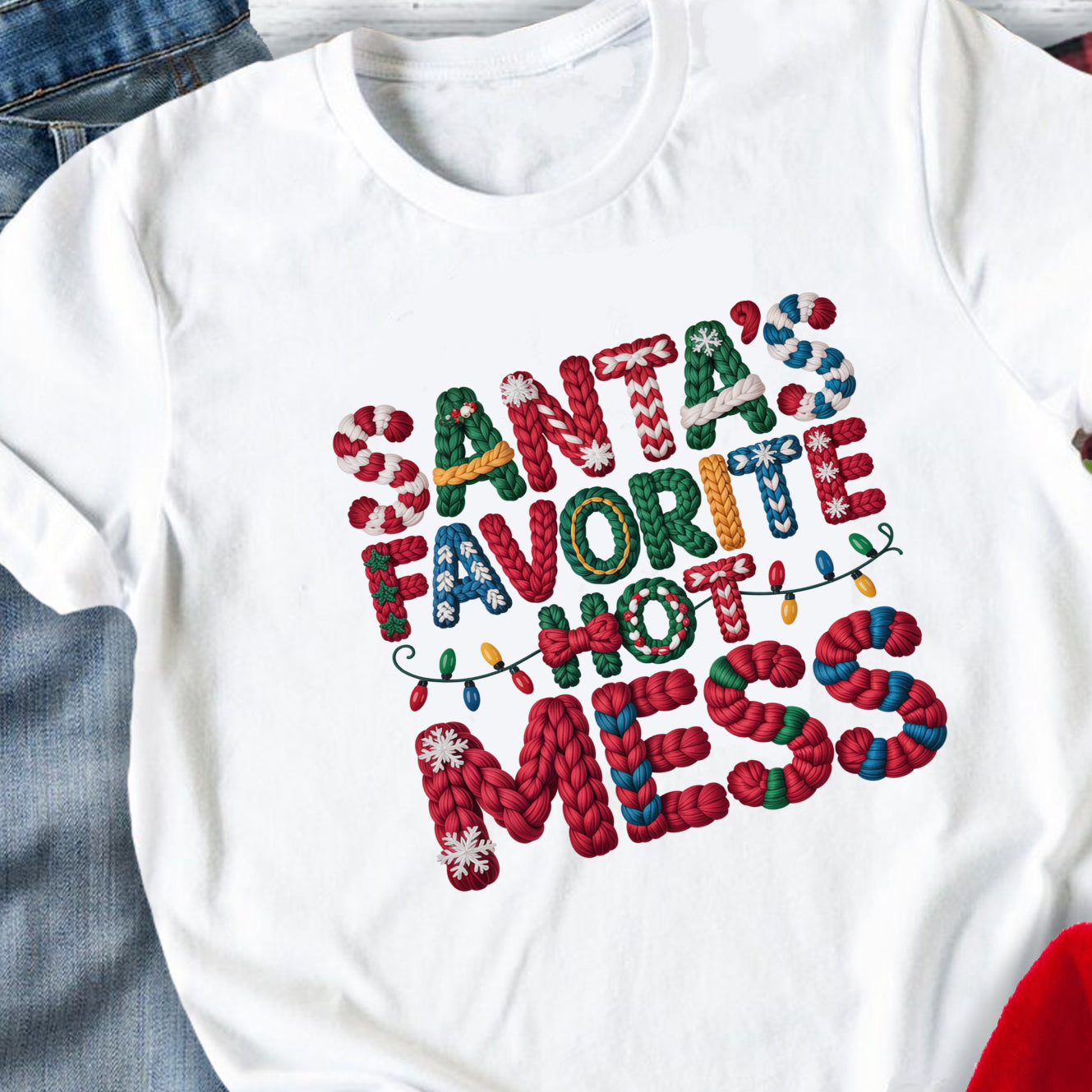 Santa's Fav Hot Mess Faux Yarn