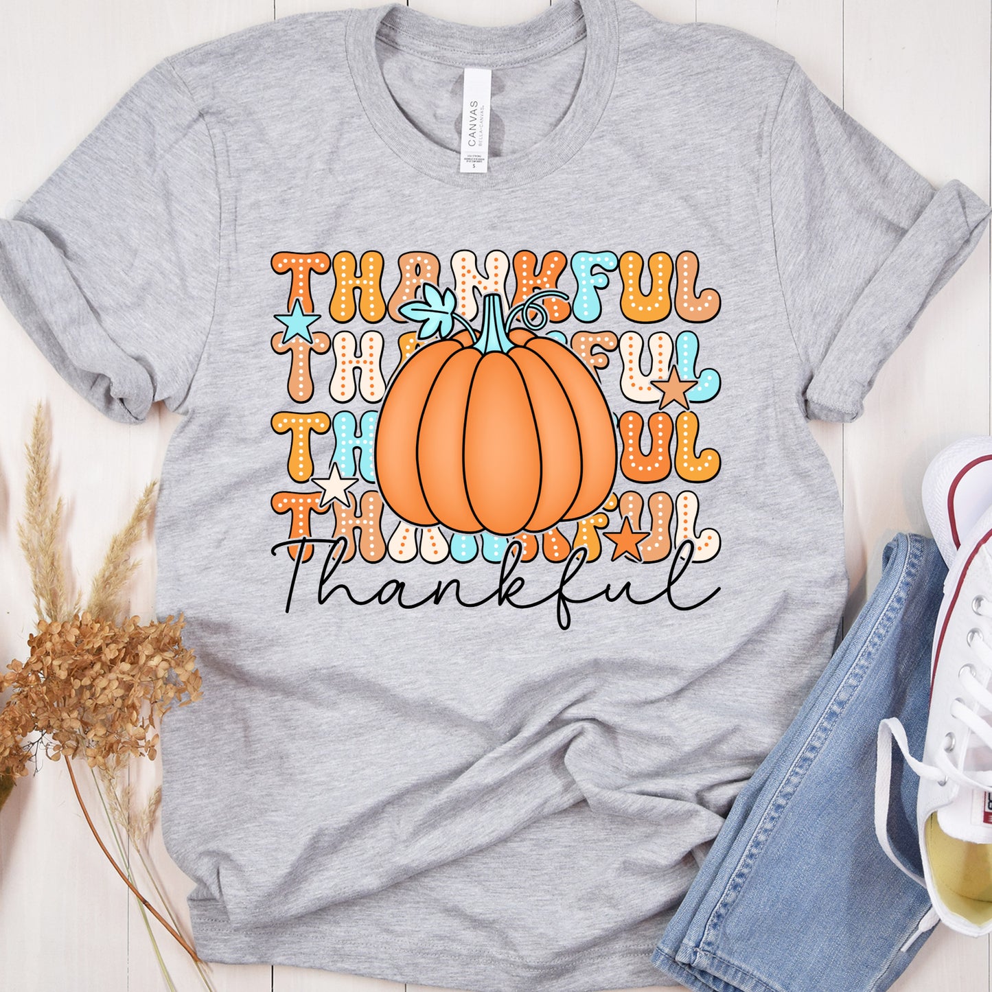 Thankful Stacked with Pumpkin
