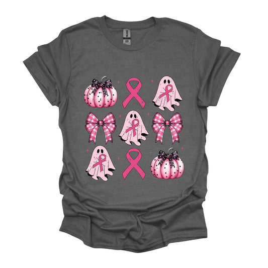 Breast Cancer Ghost Pumpkin Coquette