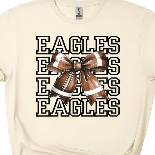 Eagles Stacked Football Bow