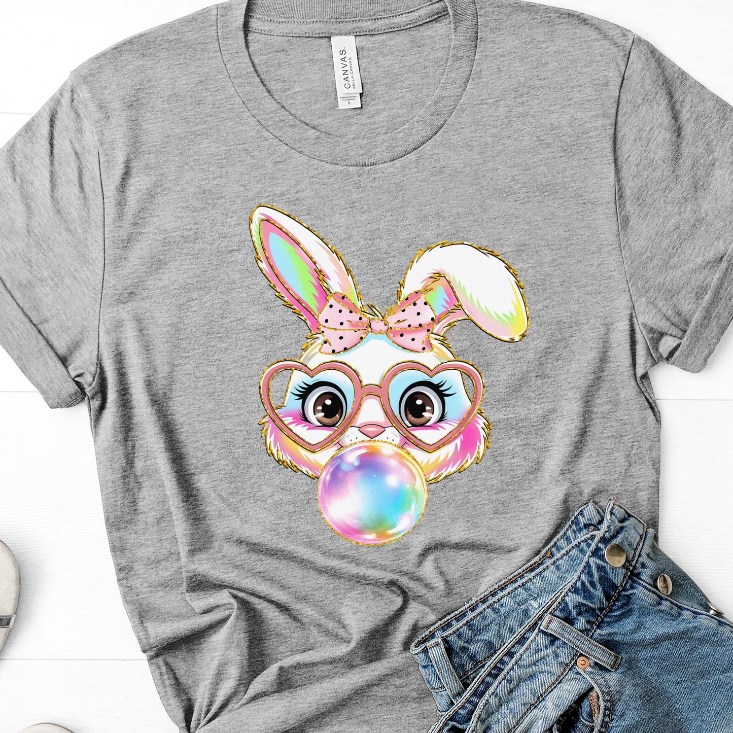 Easter Bunny Coquette Blowing Bubble