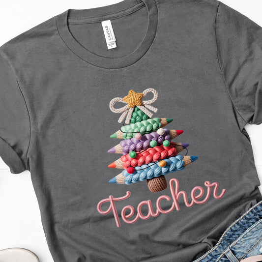 Embroidery Christmas Tree Teacher