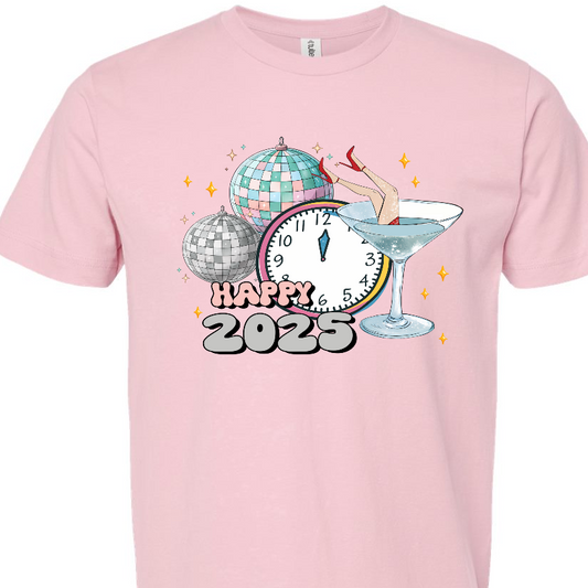 Happy 2025 Martini Glass