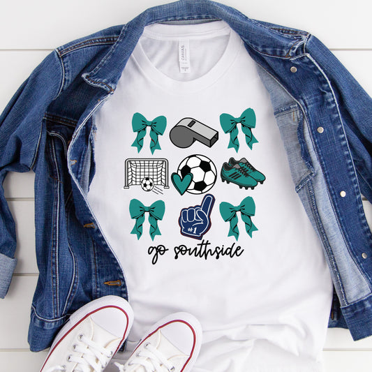 Sharks Soccer Bow Collage