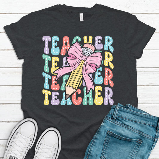 Teacher Coquette Pencil Bow