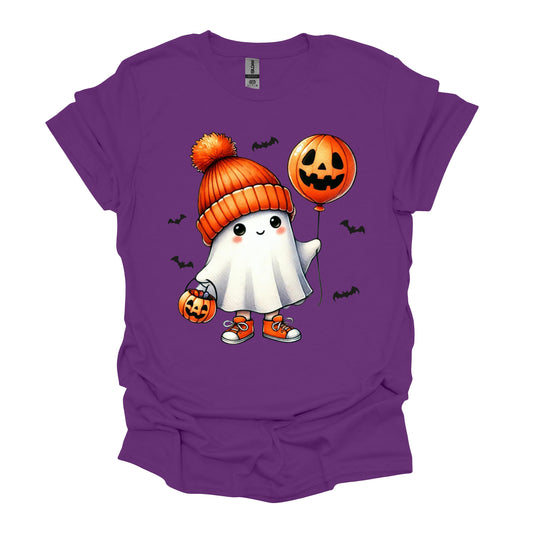 Ghost with Pumpkin Balloon