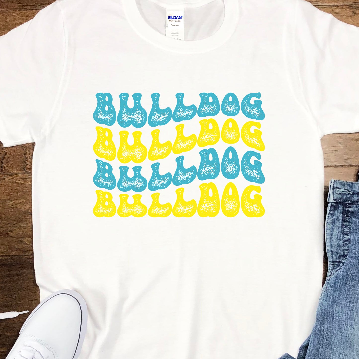 Bulldogs Stacked Wavy