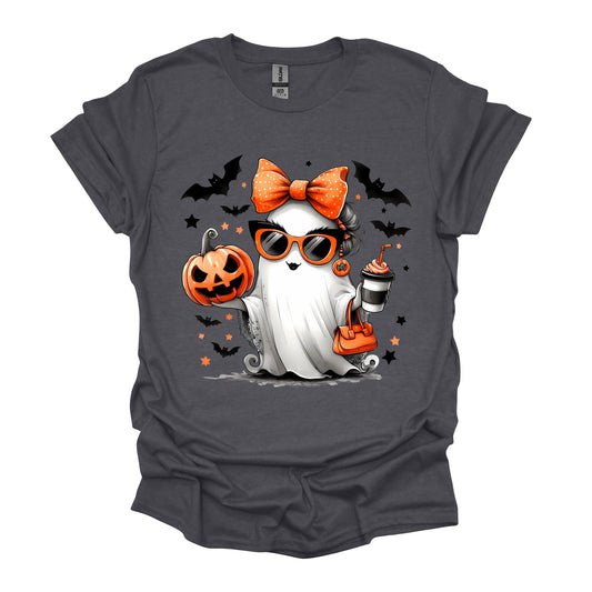 Cute Ghost withSunglasses and Bow