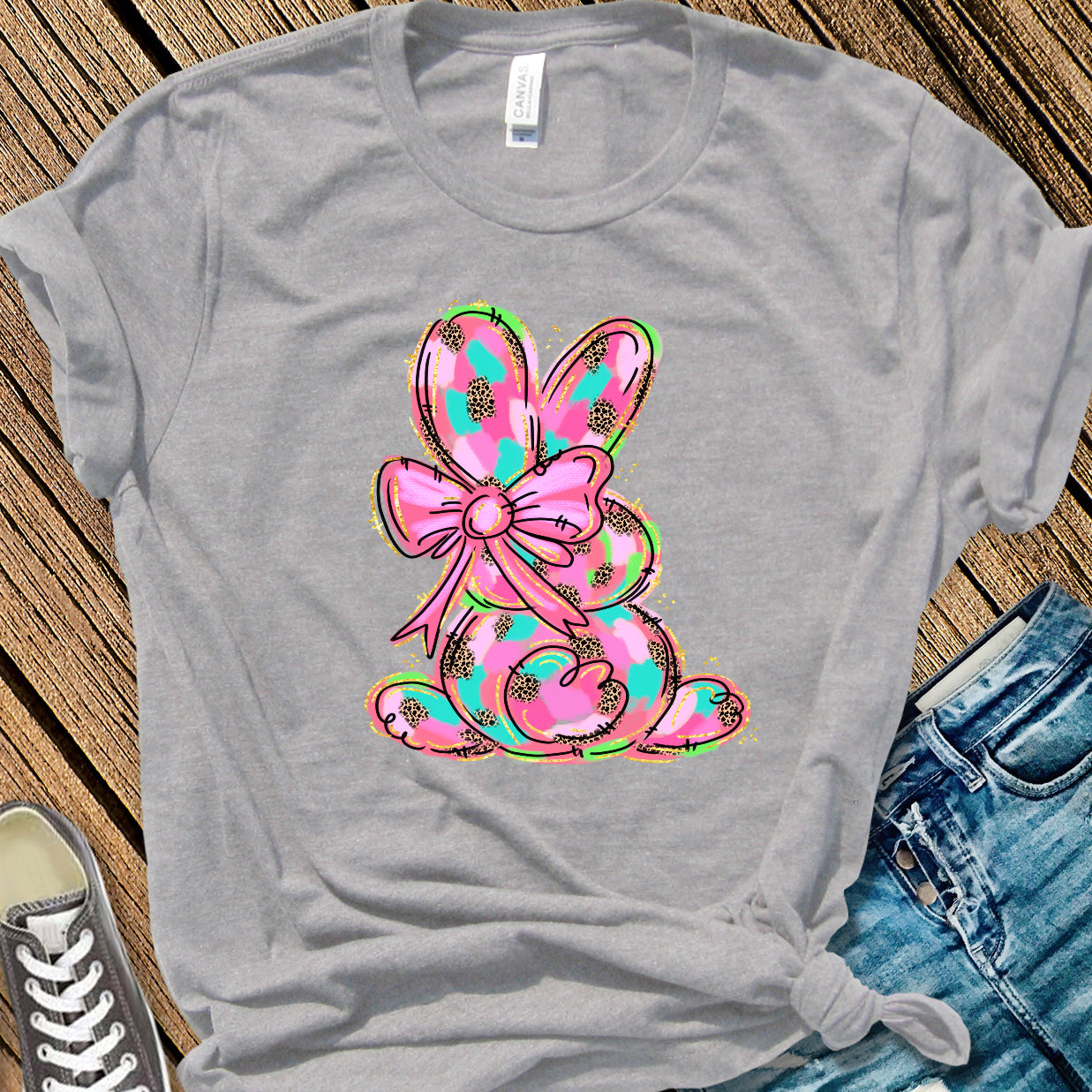 Easter Bunny w/ Bow Spring Doodle
